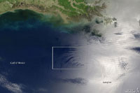  Derrame de crudo en el Golfo de México. Foto de la NASA 