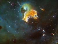  Restos de la supernova N 63A en medio de gas y polvo de la Gran Nube de Magallanes 
